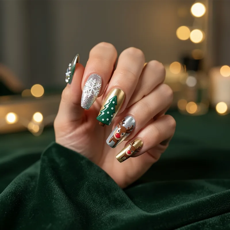 Nail art Noël 2023 : 10 designs festifs, prix et techniques pro